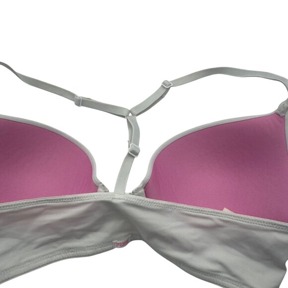 Victorias Secret Pink Wear Everywhere Push Up Bra 32C Lightly Padded Ivory Pink - Picture 4 of 6